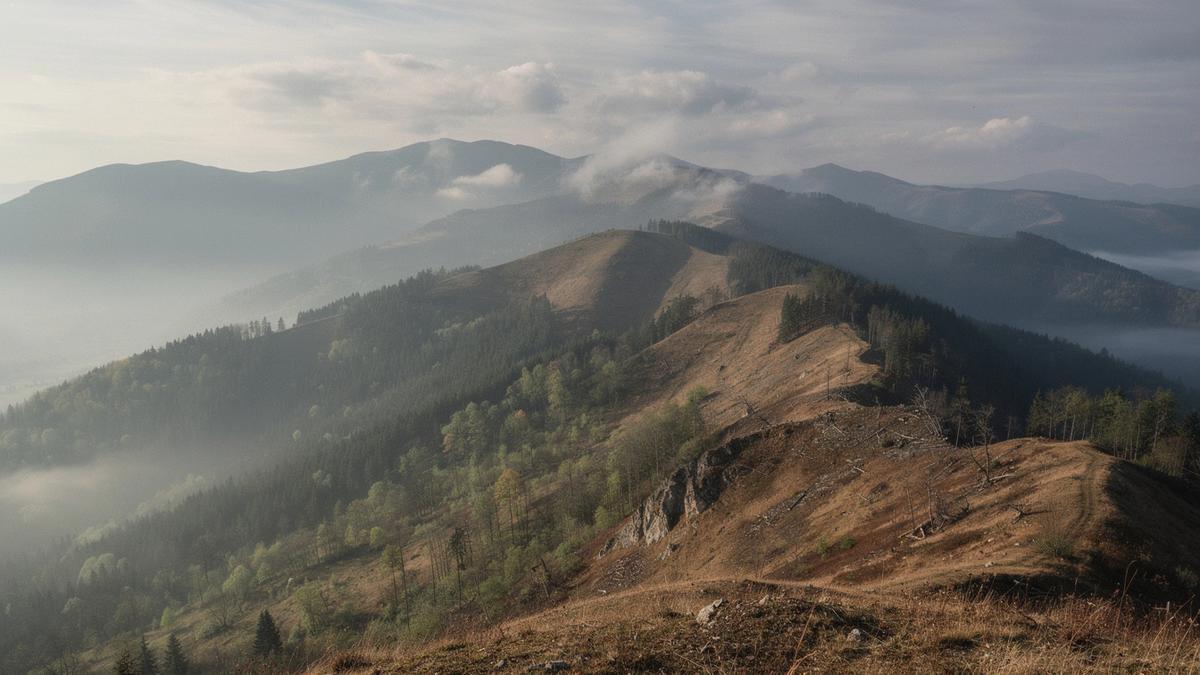 Carpathian ridge line above Yaremche, Ivano-Frankivsk region