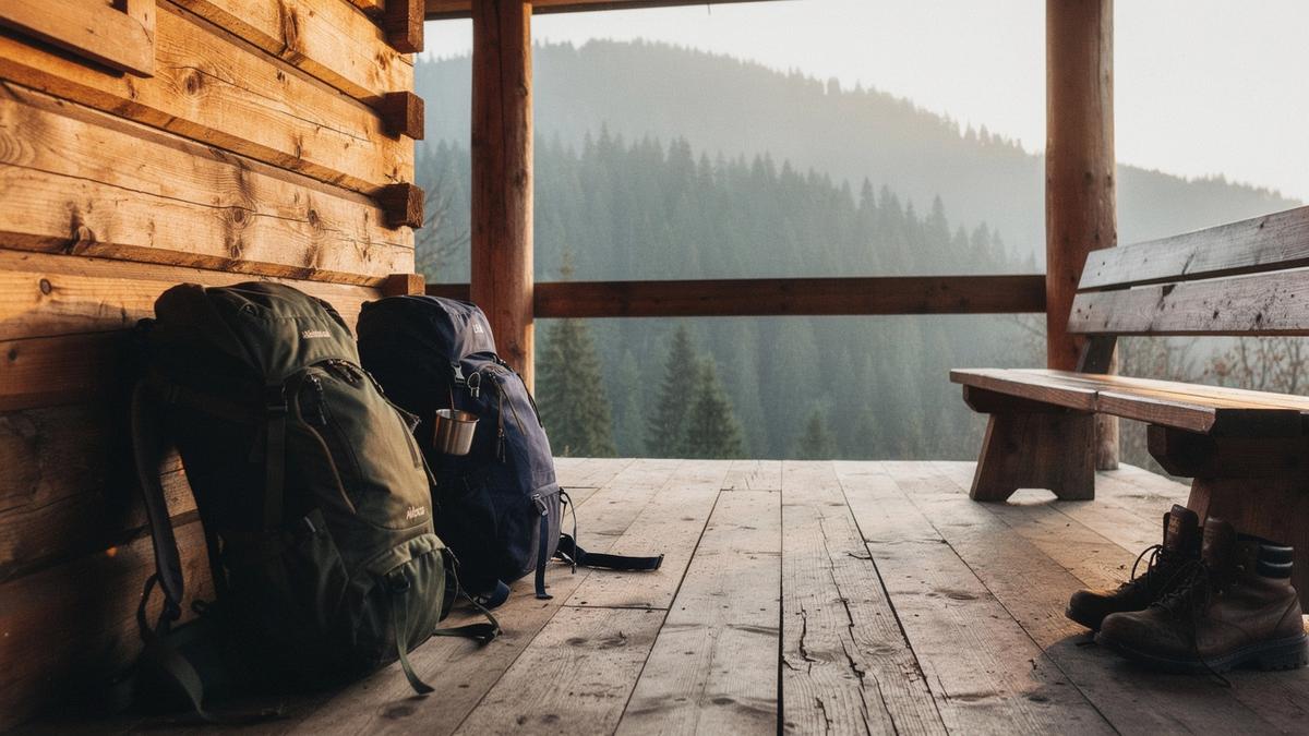 Timber guesthouse porch in the Carpathians where guides explain refund tiers to guests
