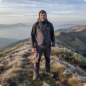 Guide Orest Klym on a Carpathian ridge above the treeline